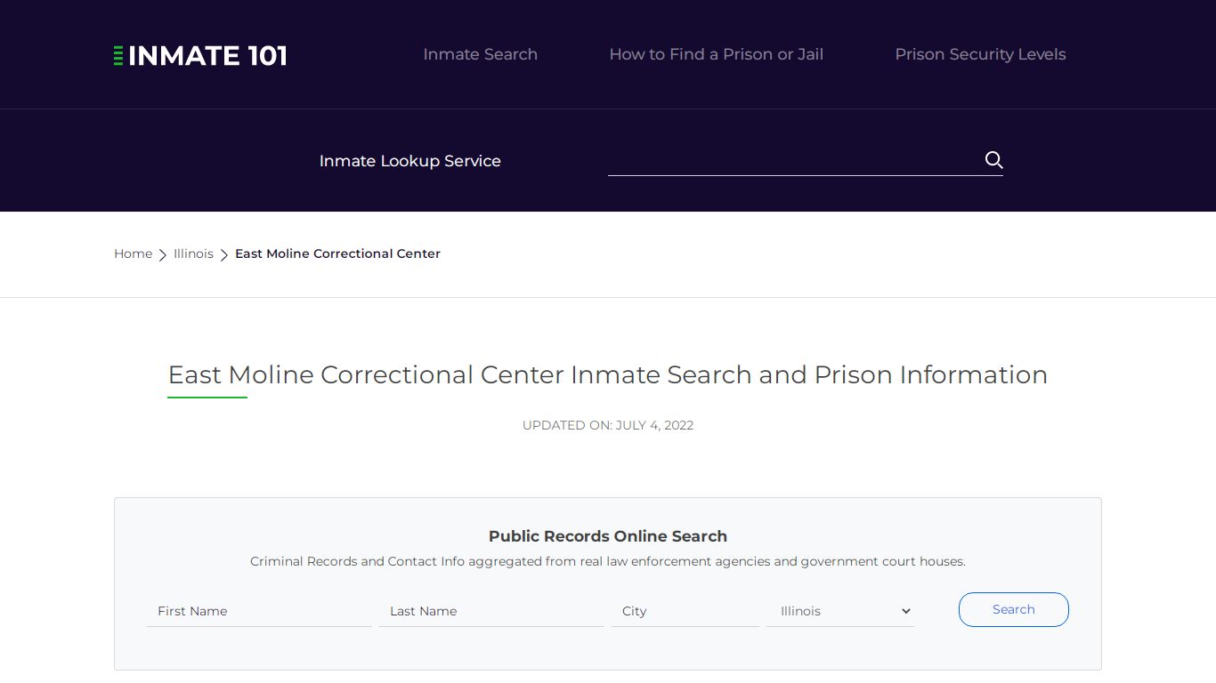 East Moline Correctional Center Inmate Search, Visitation, Phone no ...