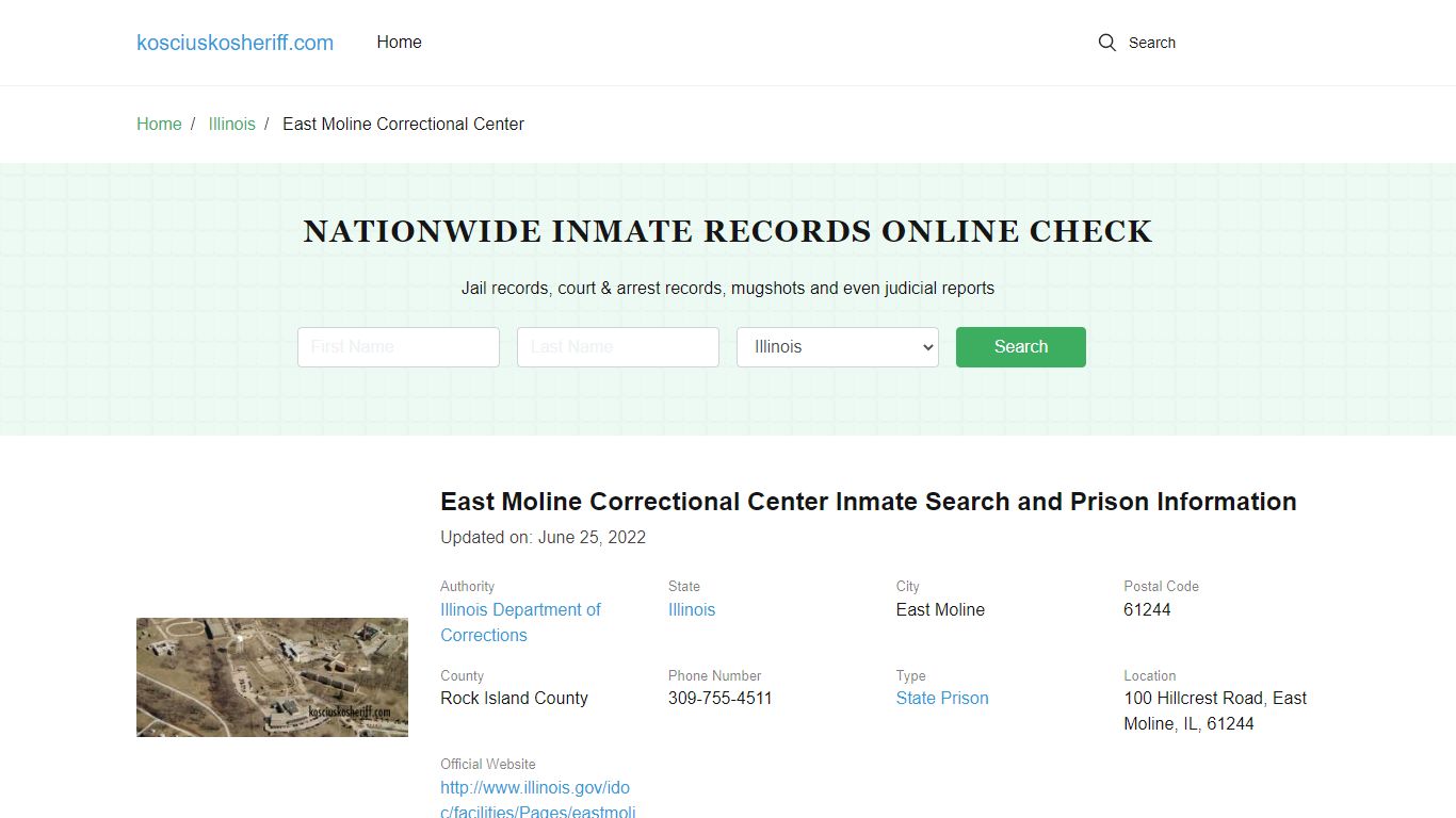 East Moline Correctional Center Inmate Search, Visitation, Phone no ...